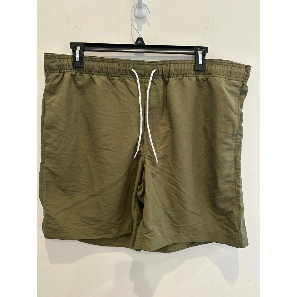 Duluth Trading Co Mens 2XL Relaxed Fit Nylon Mesh Lined Shorts Olive Green